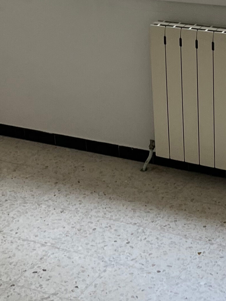 Pièce entièrement vidée et balayée après un débarras à Florensac